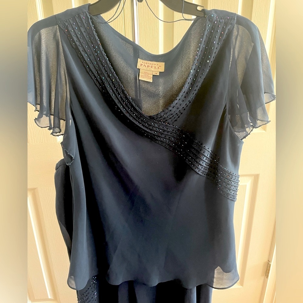 Adrianna Papell 2 piece dress set, Size 14, Navy